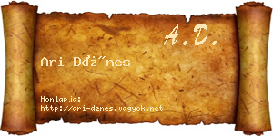 Ari Dénes névjegykártya